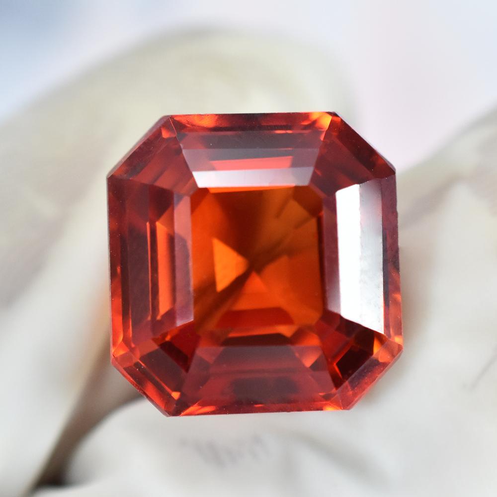 Certified Orange Sapphire 18 Ct Natural Square Cut Rare Ring Size Loose Gemstone