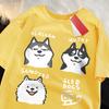 Young Boy T-shirts Harajuku Streetwear Short Sleeve Heavyweight Cotton Alaskan Husky Samoyeo Sled Dogs Print Tees