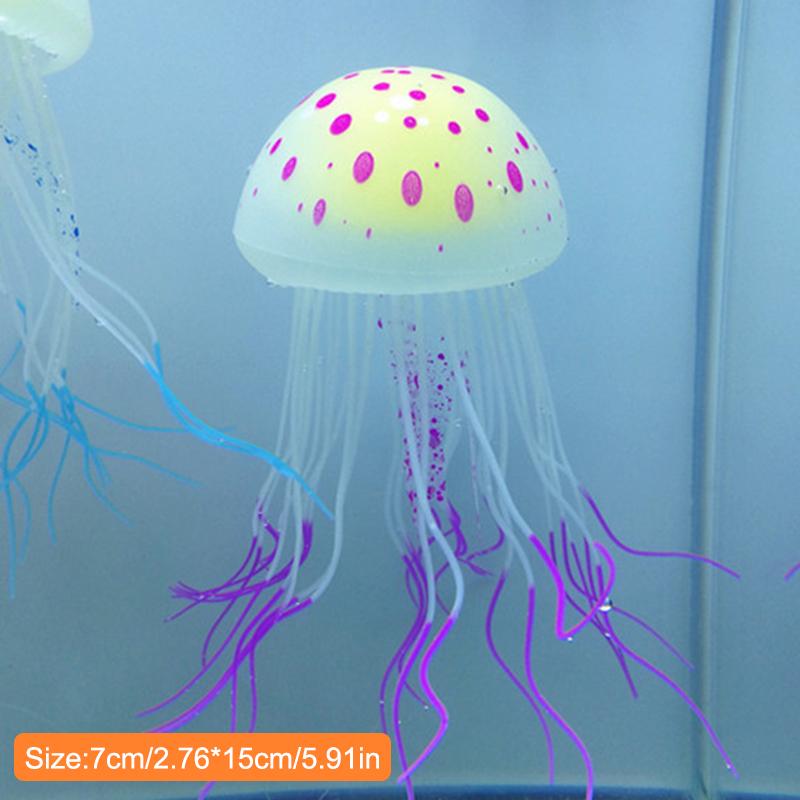 Fish Tank Decorations Artificial Glowing Moon Jellyfish  Fish Tank Ornaments