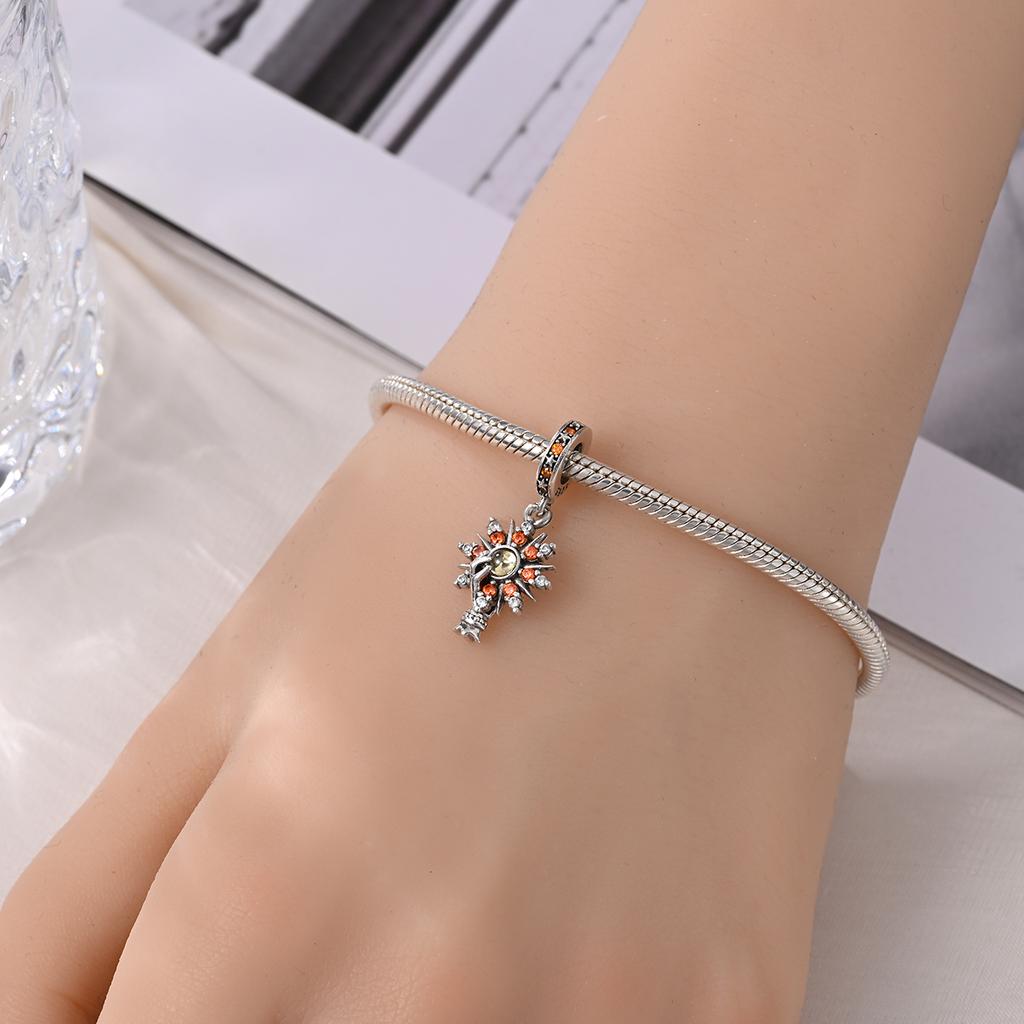 Original Charms Copper Tarot Card Star Coin Pendant Beads Fit Bracelet Women Jewelry Making Diy Gift