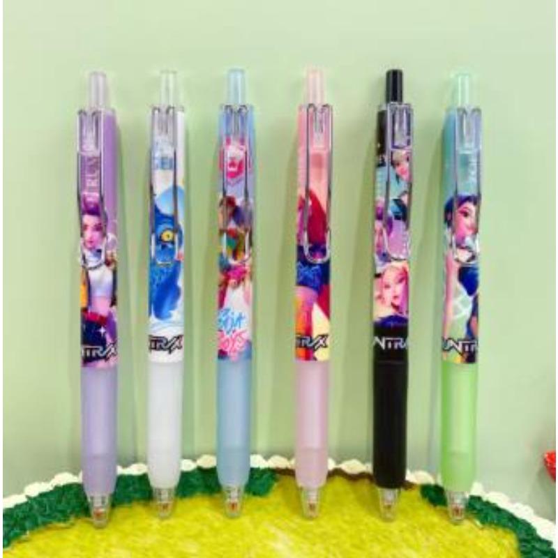 KPop Demon Hunters Huntrix Black Ink Pen Student Writinng Draw Gel Pen Anime Figure Stationery Chiristmas Gifts 0.5mm