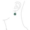 Asian Dragon Earrings for Women and Teenagers Encased In a Large Dangling Orb of Trendy Dark Green Malachite Gemstone Round "Chinese Ball"