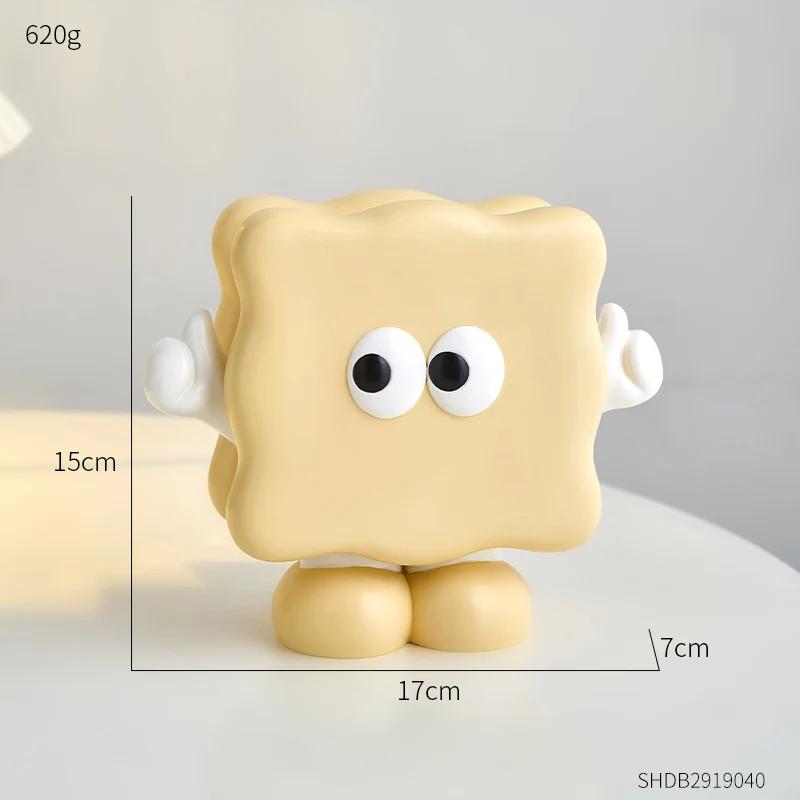 Resin Cookie Shape Storage Creative Cute Original Works Home Ornaments Coin Storage Jar Money Box For Kids Birthday Gift