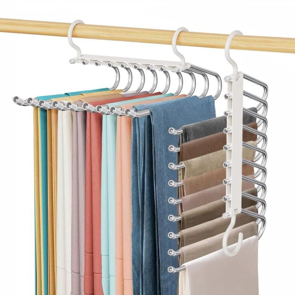 Foldable Pants Rack Closet Organizer Closet Trouser Racks  for Pants Jeans Leggings Trousers Skirts