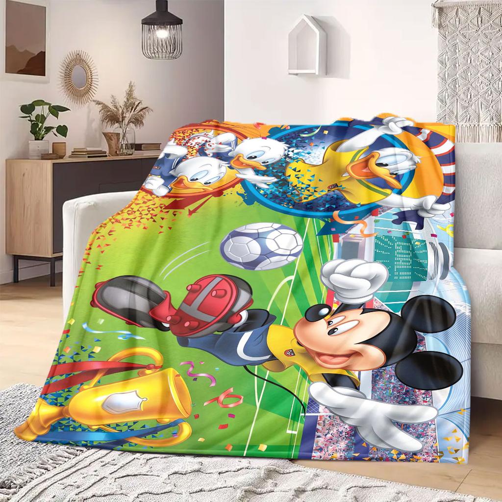 Mickey Flannel Blanket Cartoon Print for Bedrooms Sofas Beds Home Decor Picnics Travel Chairs Great Gift Various Sizes