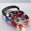 European and American Men, Bracelet Gold Personalized Cowhide Woven Boat Anchor, Genuine Leather Bracelet Leather Rope