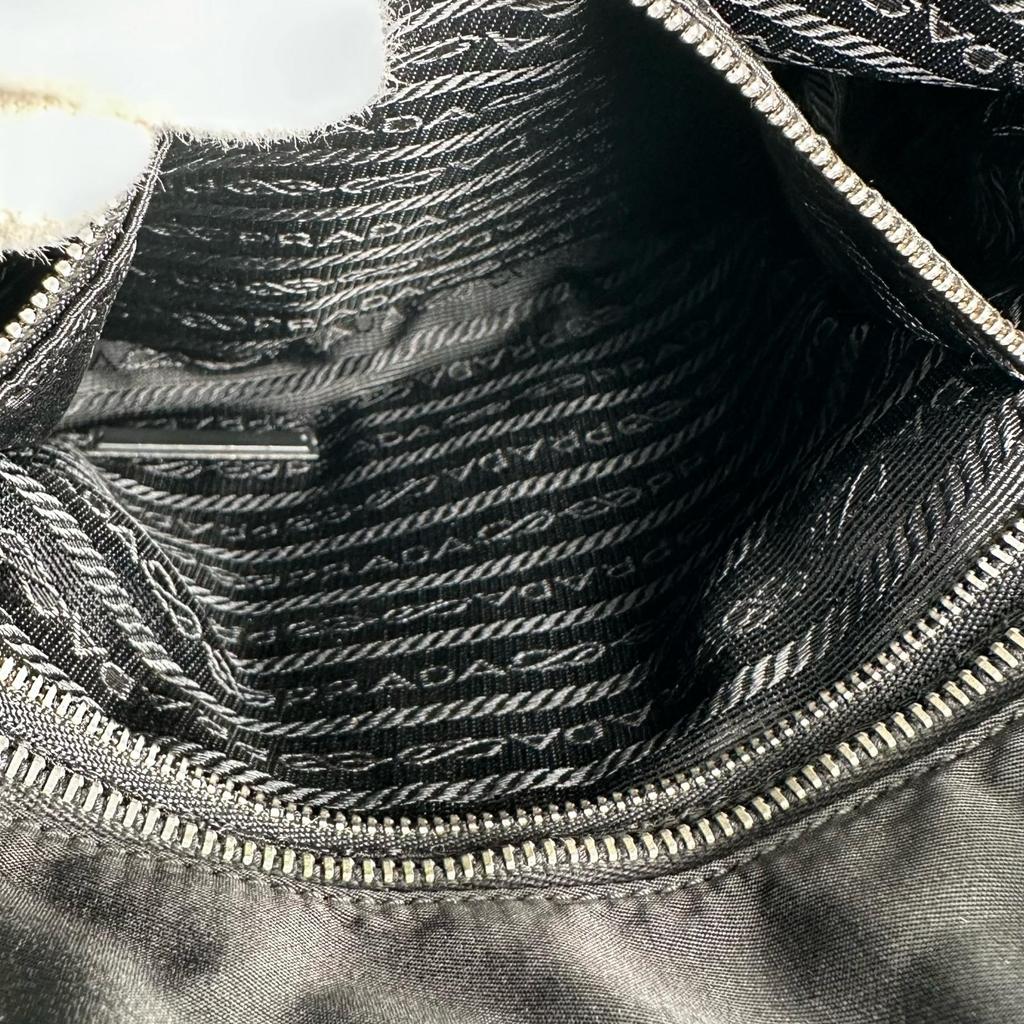 PRADA Triangular logo Tote Bag black Women used