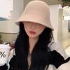 Solid Color Chenille Knitted Fisherman Hat Retro Design Panama Cap British Style Hat  Casual Wear