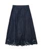 Penfield Laser Cutting Embroidery Skirt Indigo_Fs2Ws43F