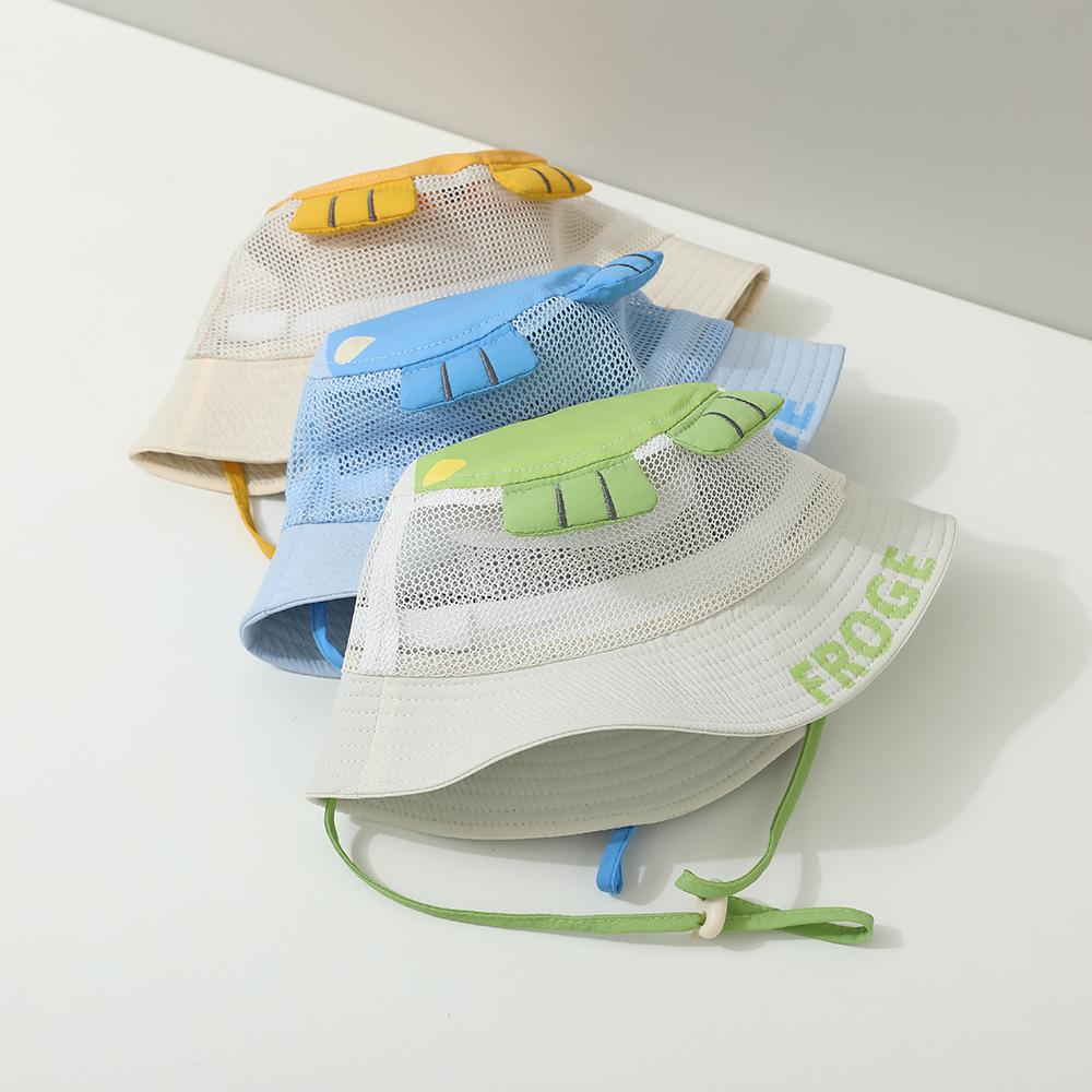 Sommer Neu Kinder Fischerhüte Niedlicher Frosch Mesh Sonnenhut Kinder Angelhut Sonnenschutz Visier Für Jungen Mädchen Outdoor Mode Strandkappe