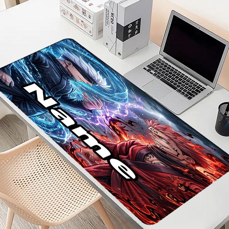 Custom Name Personalized Jujutsu Kaisen Pattern Mousepad, Laptop PC Desk Mat, Decorative Desk Mat for Home Keyboard Pad Gift