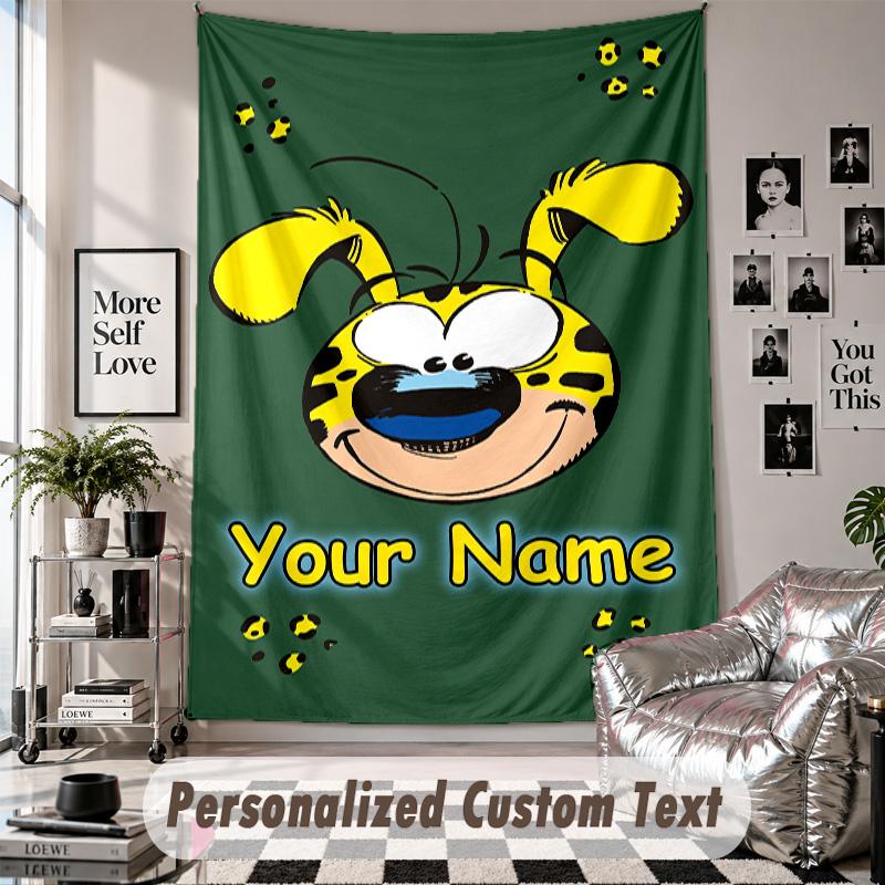 Custom Tapestry Wall Hanging, Marsupilami Personalized Name Text Home Wall Decor