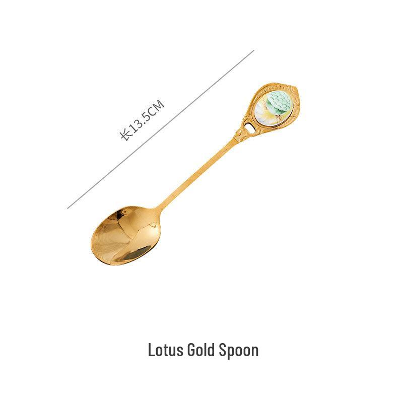Luxury European Gold Spoon and Fork Set for Tea, Coffee, and Desserts