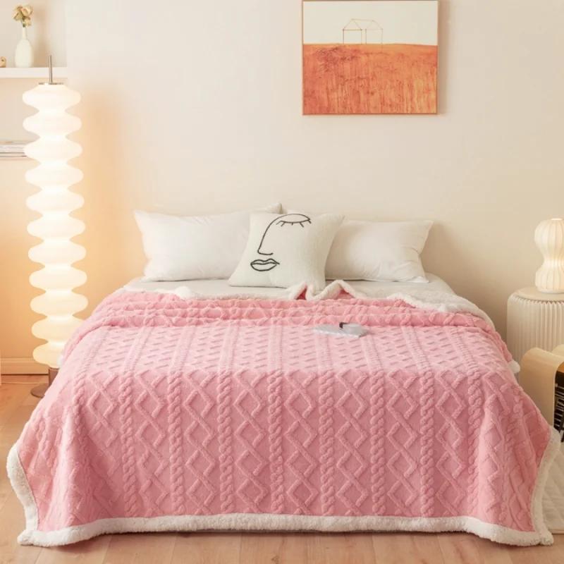 

A Tapestry Blanket Tafurong Lamb Wool Blanket Thickened Warm Leisure Office Nap Blanket 150x200cm