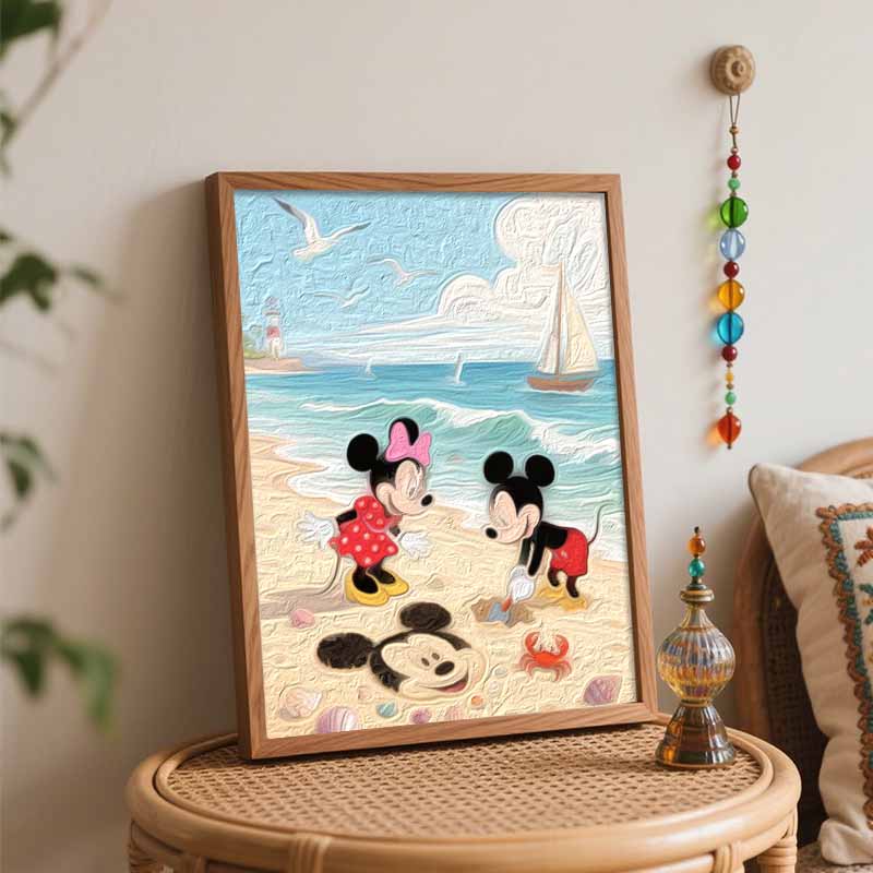 Disney Beach Seaside Digital Oil Painting Art Painting Handmade Diy Home Decorations