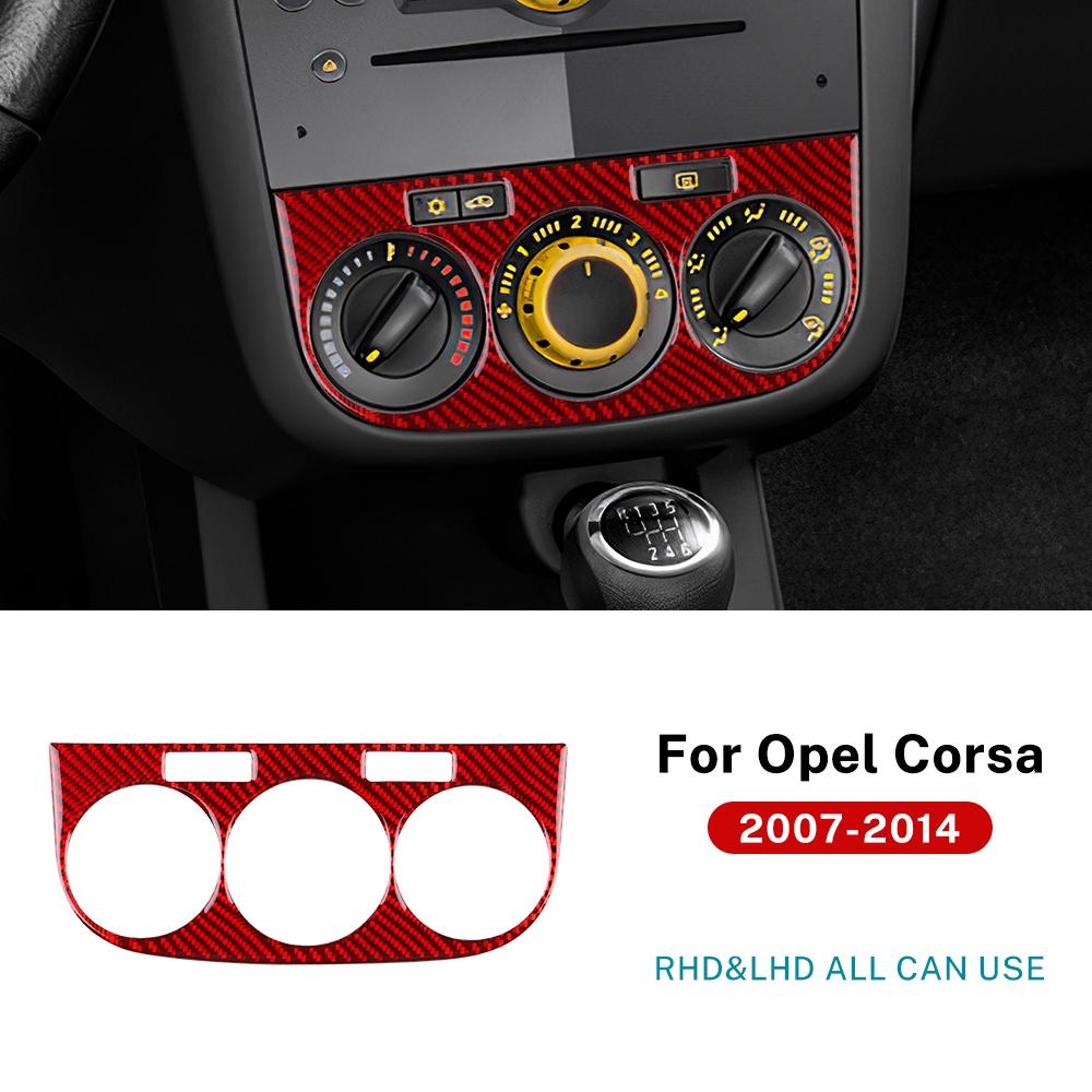 Real Soft Carbon Fiber Sticker For Opel Corsa 2007 2008 2009 2010 2011 2012 2013 2014 LHD RHD Car Central Control AC Knob Panel