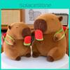 Cream Ice Watermelon Capybara Plush Toy With Transparent Backpack Animal Doll