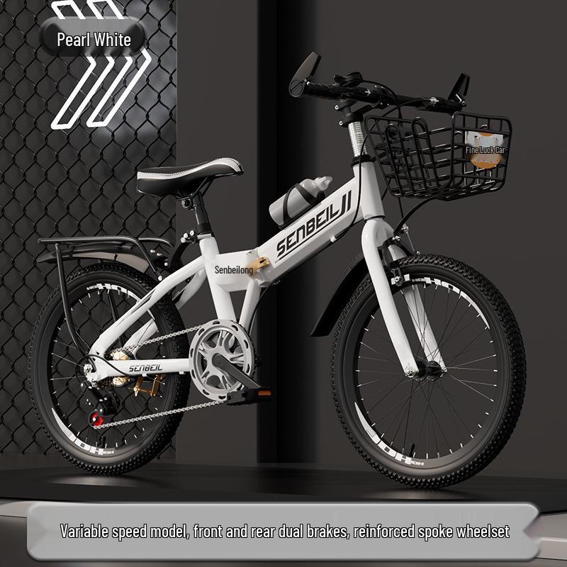 Folding 20/22/24-inch Children's Bicycle with Disc Brake & Variable Speed for Older Kids