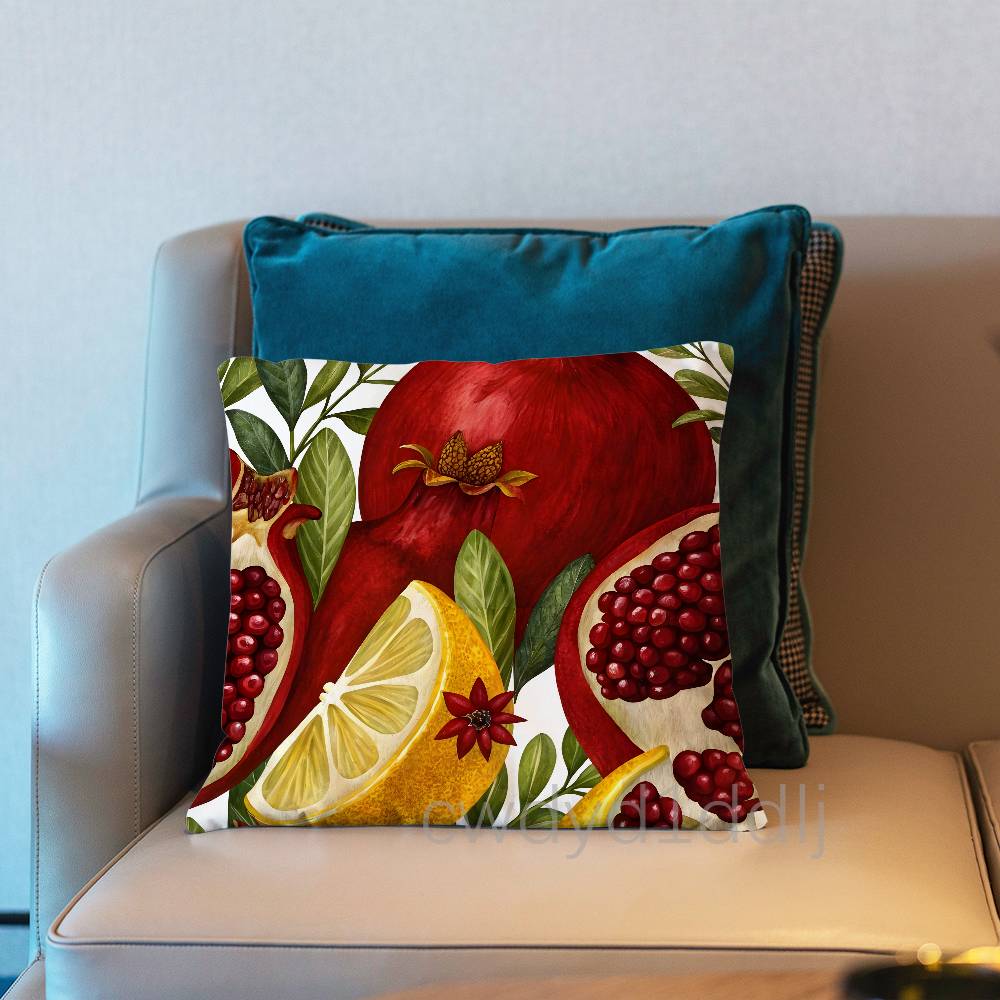Fruit Pomegranate Painting Cushion Cover Pillow Cover Decor Pillowcase Printed Cushion Case For Couch