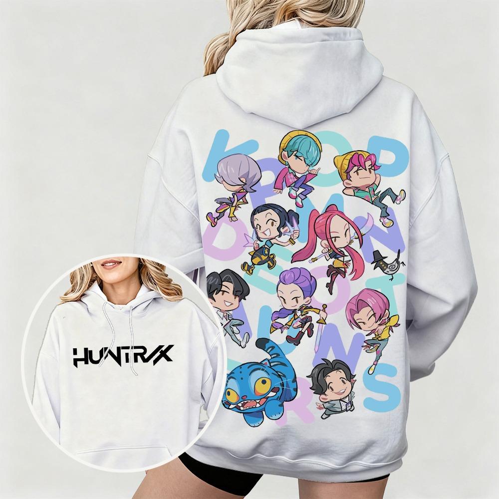 Felpe da donna alla moda KPop Demon Hunters Print Felpe Pullover Casual Felpa da esterno Felpe per bambini Top Abbigliamento da esterno