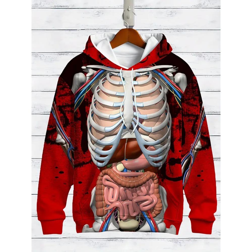 Vintage Cool 3D Print Skull Graphics Hoodie Drawstring Comfortable Super Dalian Long Hoodie Sweatshirt Spring And Autumn Clothes