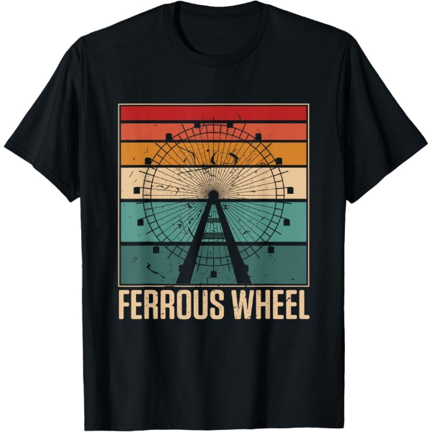 Ferrous Wheel Carnival Theme Park Wheelie Ferris Wheel T-Shirt S