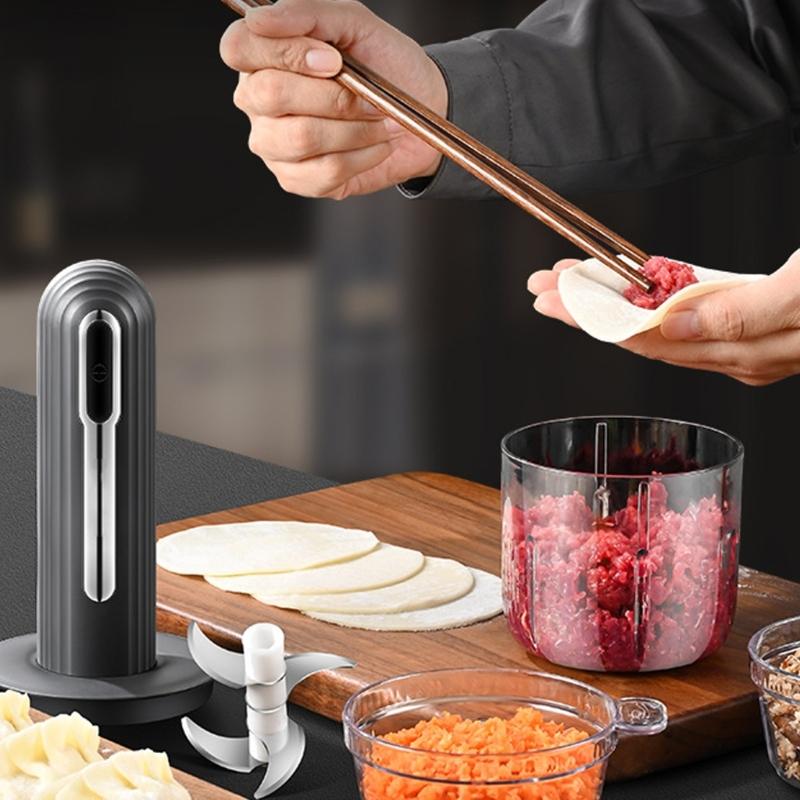 Portable USB Charging Food Processor Home Cooking Gadget Plastic Texture Suitable for Chopping Onions Garlic and More