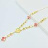 Fashion 13MM Four Leaf Flower U Shape Necklace Titanium Steel Four Leaf Clover Ladies Necklace