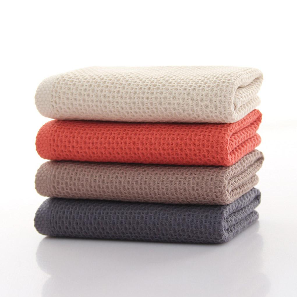 Cotton Towel Home Kitchen Bathroom Toilet Face Hands Washing Waffle Design Towel 72x32cm