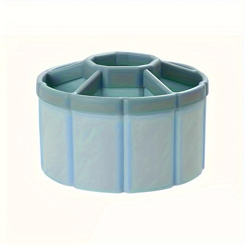 1pc 6-Grid 360° Rotating Pen Holder, Large Capacity Cute Pencil Storage Box, Desktop High-value Makeup Brush Storage Bucket