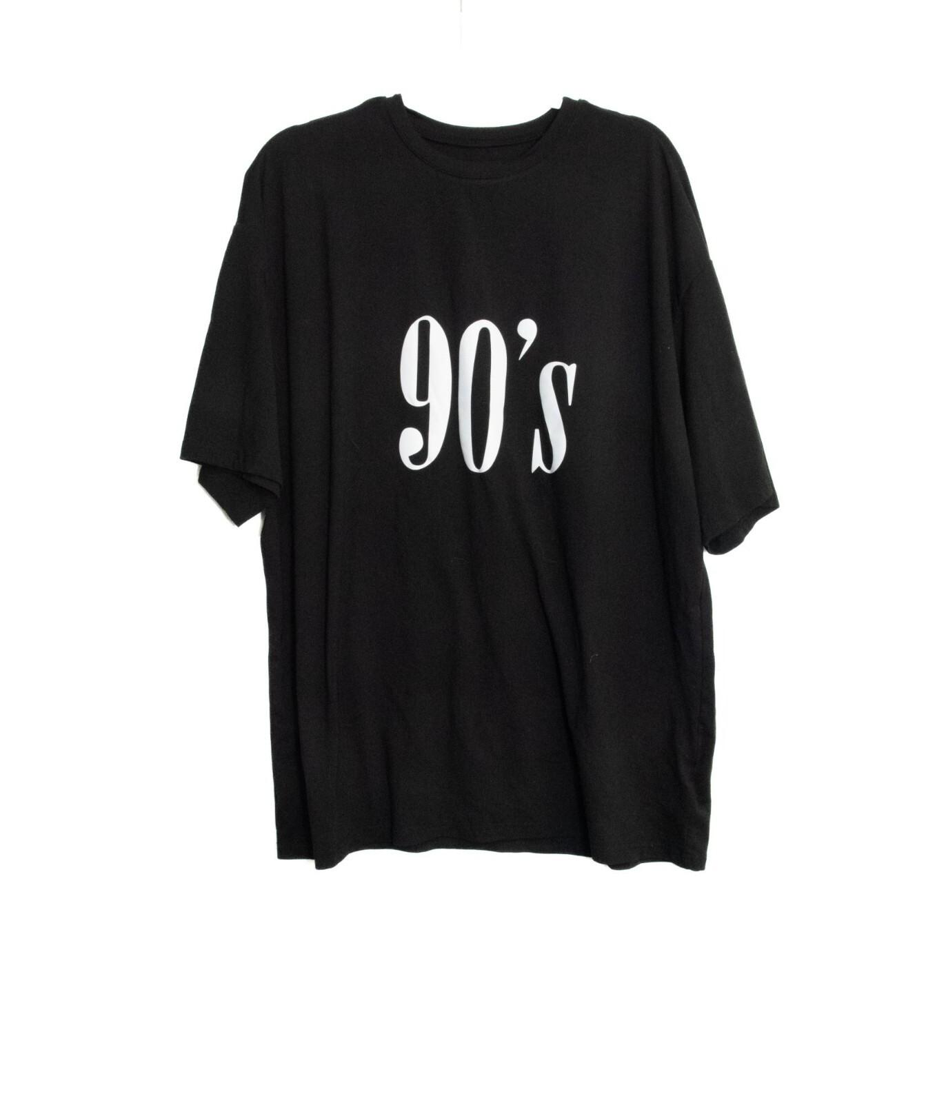Black 90s Graphic Unisex T-Shirt Crew Neck Short Sleeves Casual Wear L S