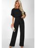 2024 Trendy Women's Summer Button Tie Short Sleeve Jumpsuit