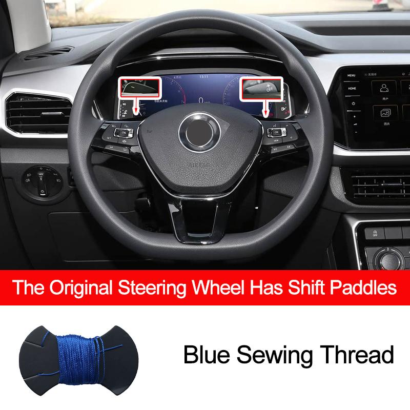 Hand Sewing Car Steering Wheel Cover Braid on the Steering wheel For Volkswagen Golf 7 Mk7 2012-2020 VW T-Cross 2018-2025 2025