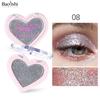 Palette di Glitter a Forma di Cuore a 8 Colori Paillettes Grandi Adesivi per Corpo Viso Gel Oro Argento Viola Flash Scintillante Ombretto Monocromatico