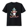 Australian Shepherd Dog Snowboarding Fun Snowboarder T Shirt Vintage Washed Stylish Breathable Stretched Streetwear Unisex Soft