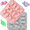 12 Cavity Cute Dinosaur Silicone Molds 3D Dinosaur Themed Baking Mould Tray for Easter Chocolate Cake Dessert DIY Baking Tool