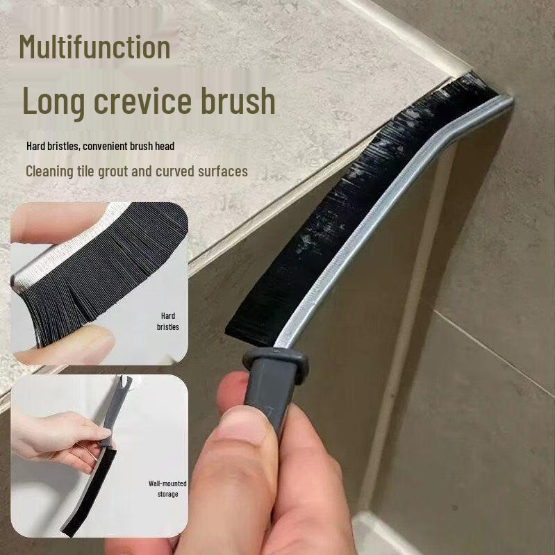 Triangle Gap Brush Set: Stiff Bristle Bathroom & Kitchen Cleaning Brush with Stackable Design.