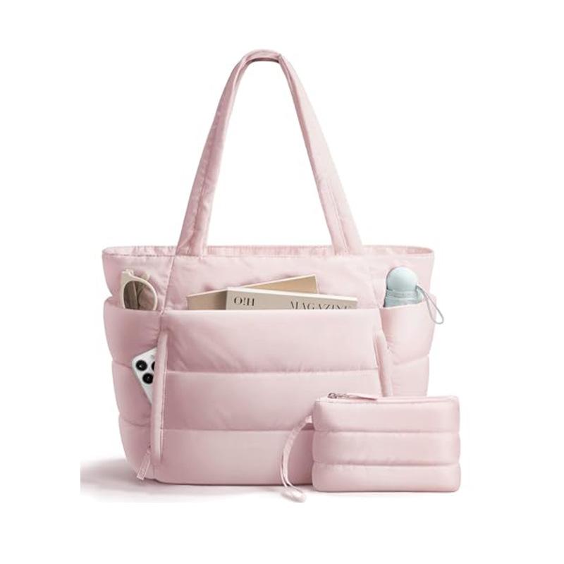 Large-capacity Tote Bag Quilted Multi-layer Shoulder Bag Lightweight Fluffy and Portable Handbag