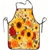 1pc Sunflower Rose Floral Heart Print Apron - Adjustable Waistband, Durable Polyester Material, Suitable for Kitchen Cooking, Gardening, Orchard Picki