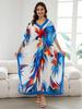 European-American Cotton Tie-Dye Beach Dress: Loose Robe & Bikini Cover-Up