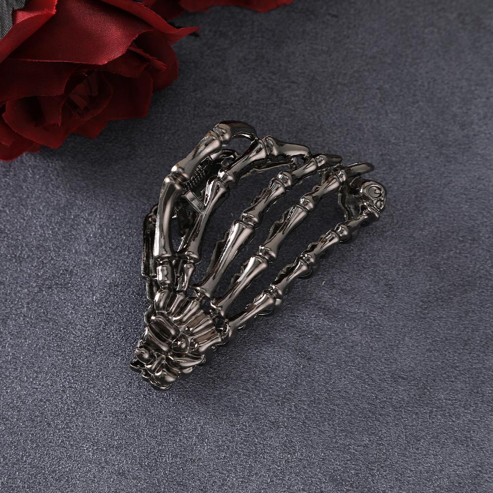 AWAYTR Electroplated Skull Claw Hair Claws Alloy Hair Clips Crab For Women Girl Gift Hair Accessories Halloween Headwear