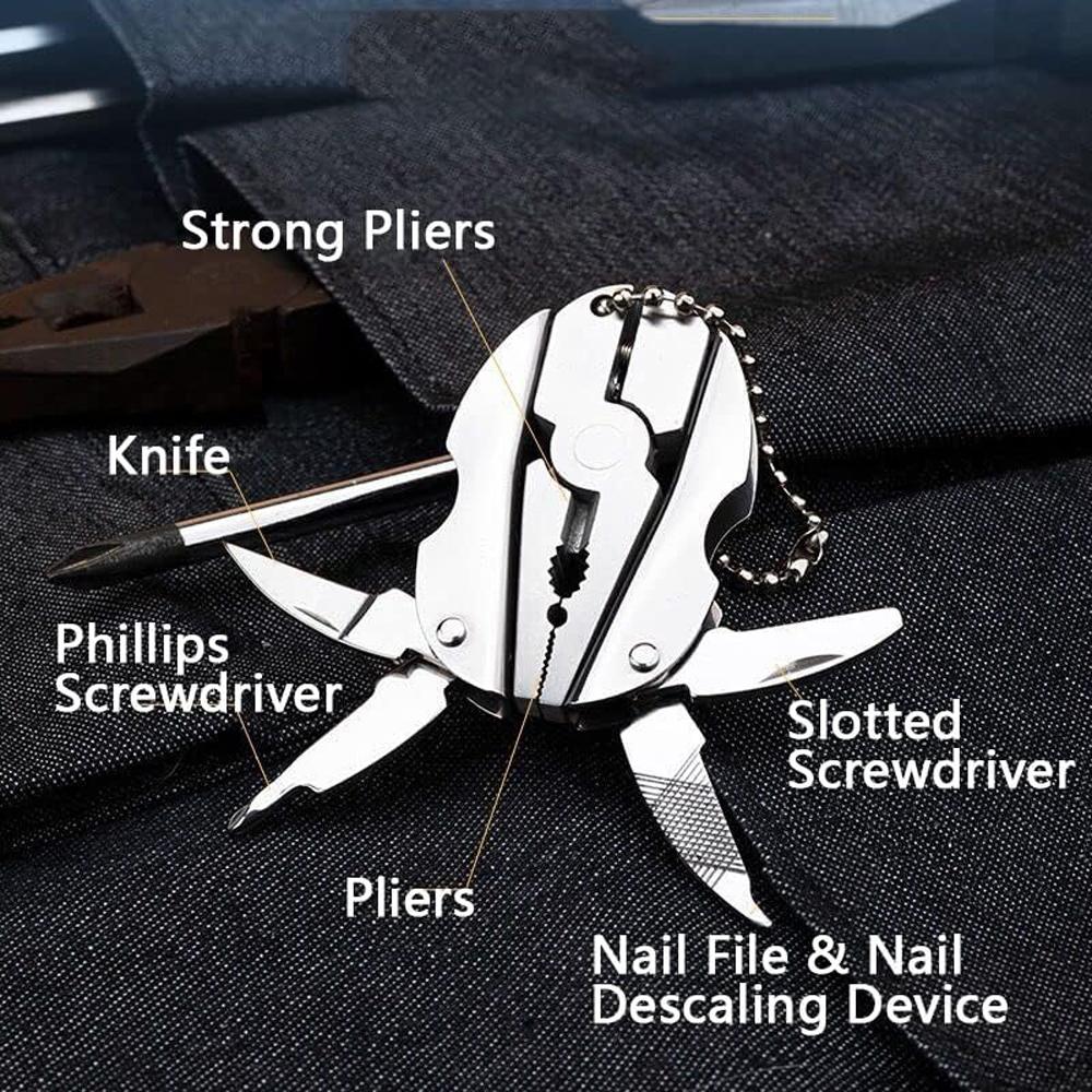 Portable Stainless Steel Multi-Tool Pliers Knife Keychain Screwdriver Travel Kits Perfect For Outdoor Use