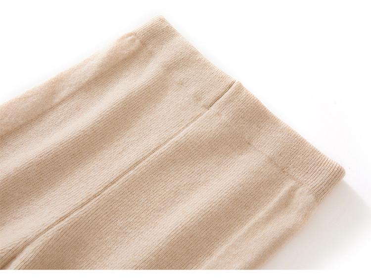 100% Čistý Kašmír Zeštíhlující Dámské Vlněné Legíny - Vysoká Elasticita, Pletené Teplo