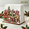 Cartoon Christmas Wooden Napkin Holder Snow House Desktop Tissue Box Tissue Storage Rack  Party