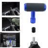 Lunsom Push Shift Knob Metal Gear Shift Lever Shift Knob T Shape for Manual Car (Black & Blue)
