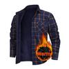 Men's Casual And Trendy Checked Button Cardigan, Men's Lapel Long-sleeved Inner Fleece Warm Coat