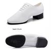 Scarpe da Uomo in Pelle Bianca Perforate Moderne per Ballo da Sala Fondo a Due Punti Scarpe da Ballo Latino Sneakers per Square Dance