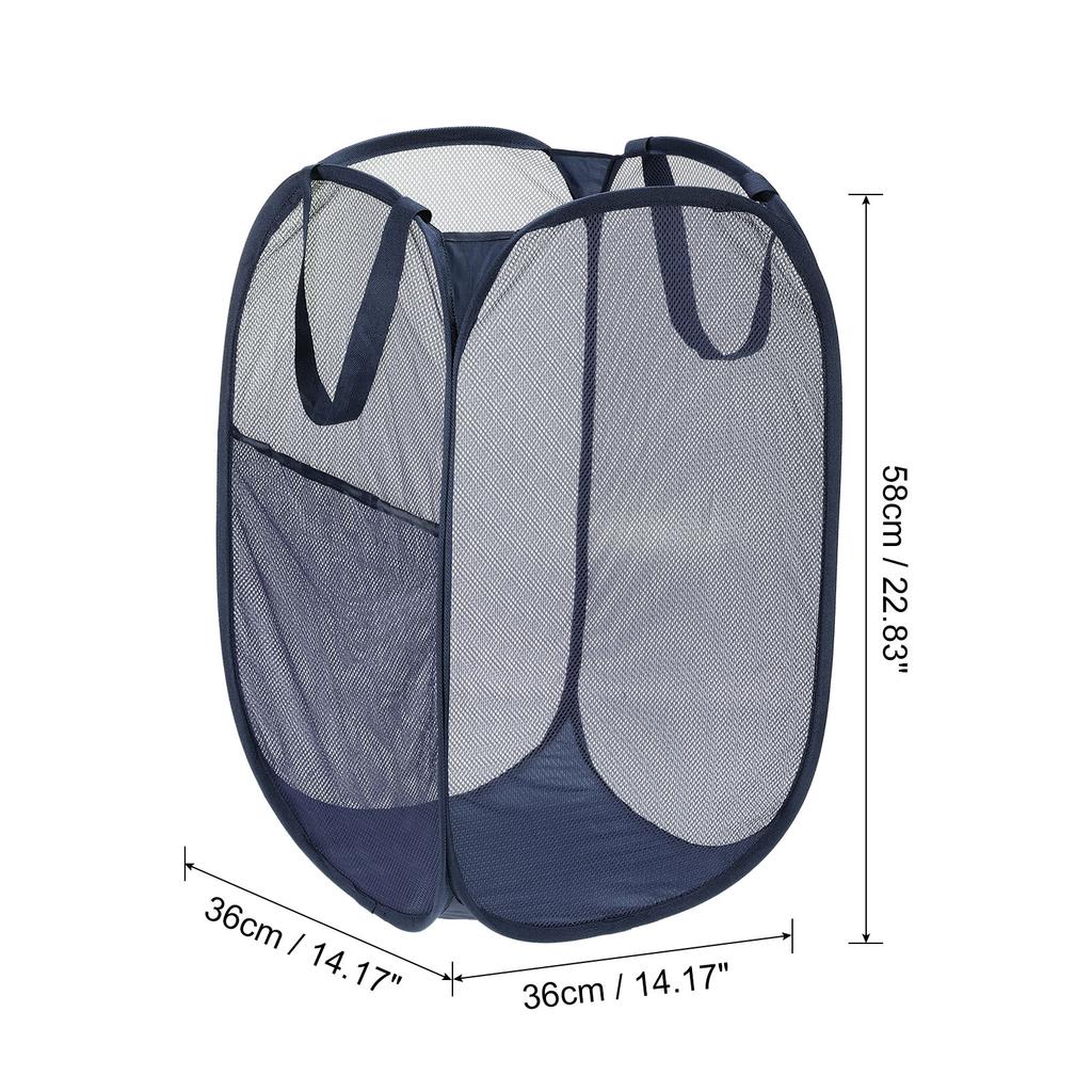 Home Bathroom Mesh Storage Basket Mesh Laundry Hamper Collapsible Laundry Baskets Bag for Laundry Room Travel 36 x 36 x 58cm