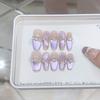 Hand-woven Armor Purple Dream Ribbon Three-dimensional Hand-painted Purple Ribbon Cat Eyes Pure Temperament Manicure Sticker