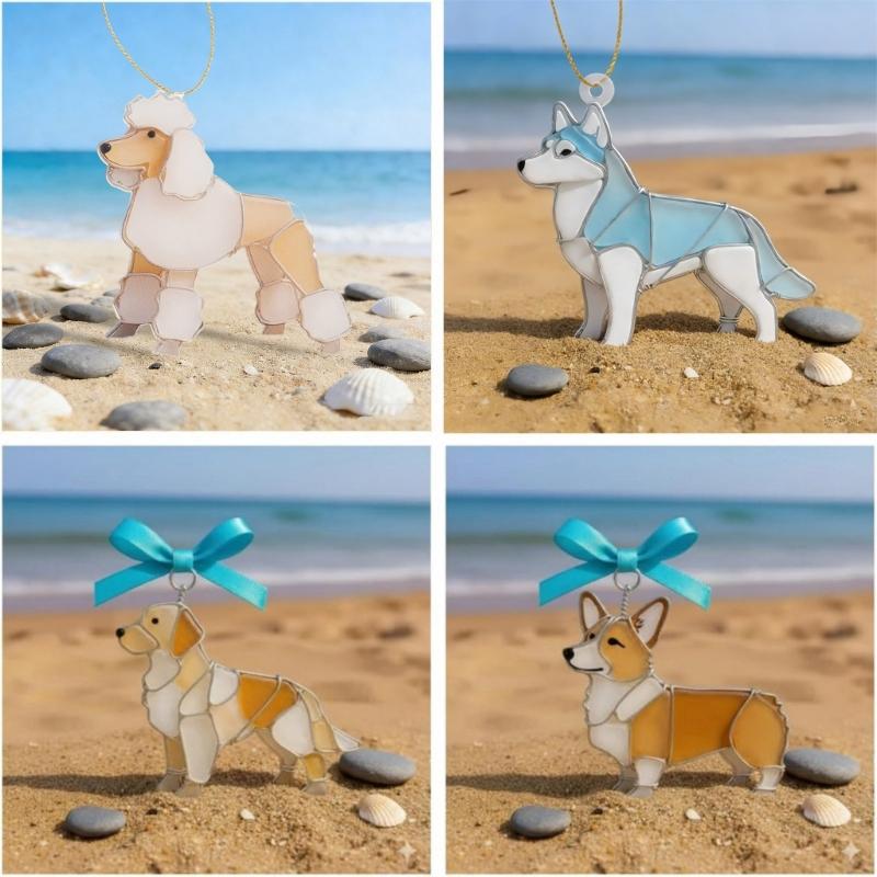 Creative Dog Light Catcher with Festival Color Accent Creating Holiday Charm for Any Window Decoration Occasion